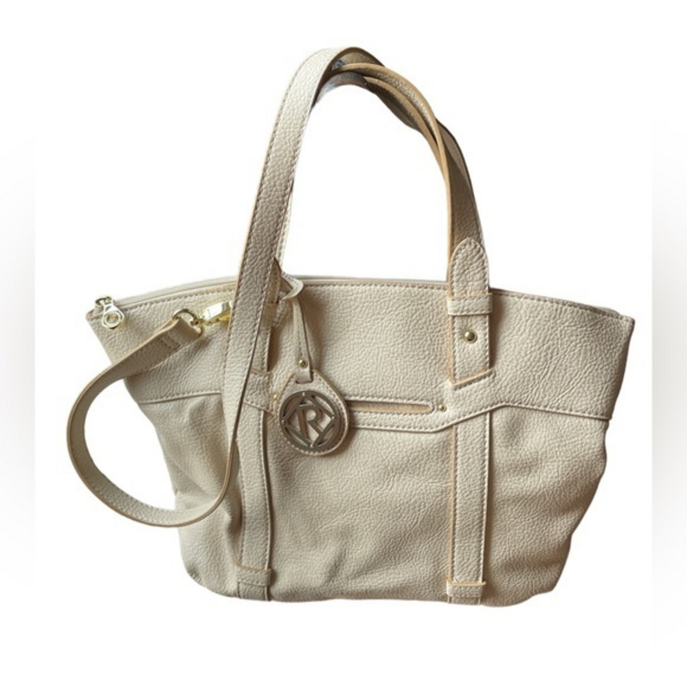 Relic Top Handle Convertible Shoulder Handbag‎ Faux Pebble Grain Leather Cream